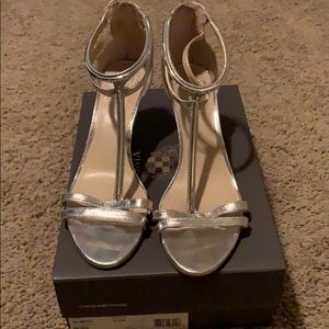 Silver strapie heals. 2 inch heel